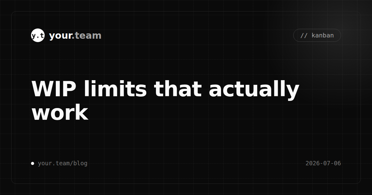 WIP limits that actually work (and why yours don't)
